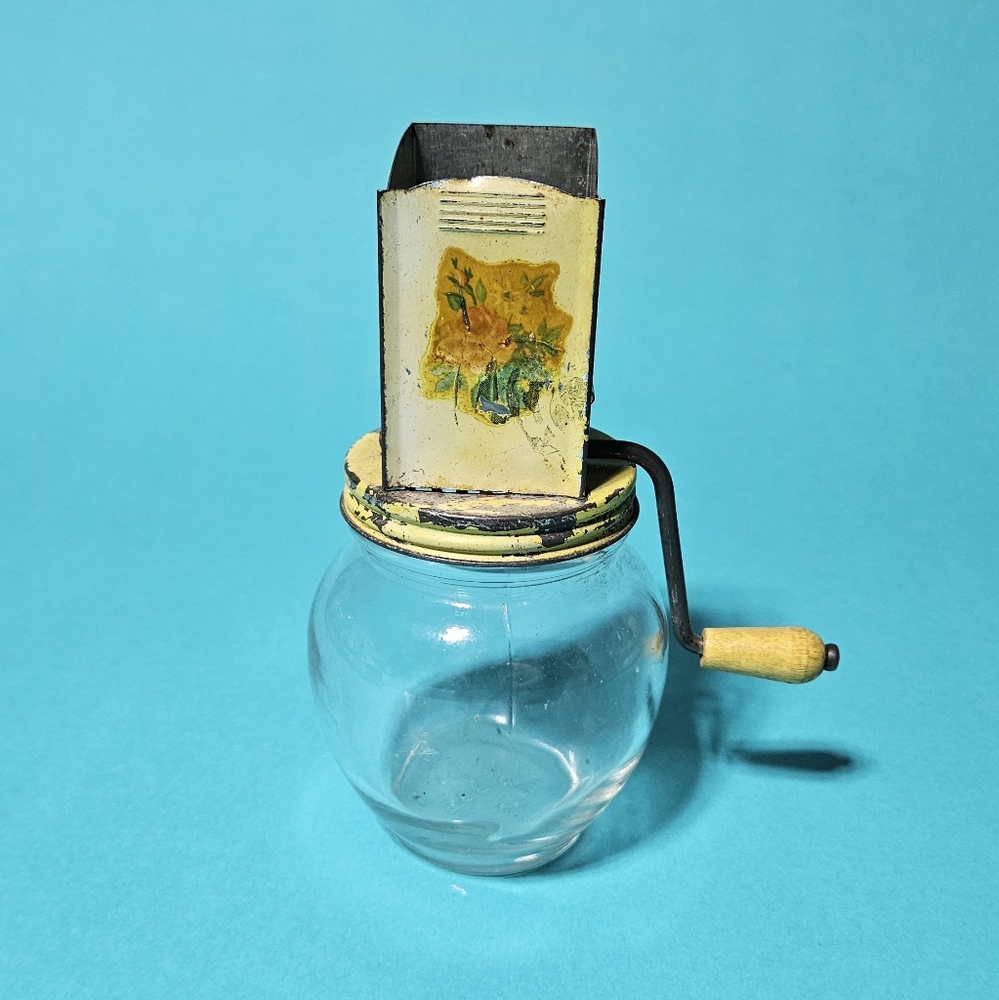 Vintage Yellow Floral Nut Grinder